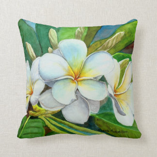Mikala's Favorite Plumeria Throw Pillow