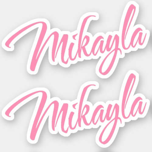 Mikayla Decorative Name in Pink x2 Sticker