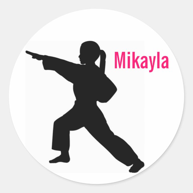 Mikayla white Martial Arts front strike stickers (Front)