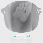MIKAYLA'S GIANT FOOT FACE SHIELD (Front w/Glasses)