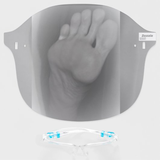 MIKAYLA'S GIANT FOOT FACE SHIELD (Front w/Glasses)