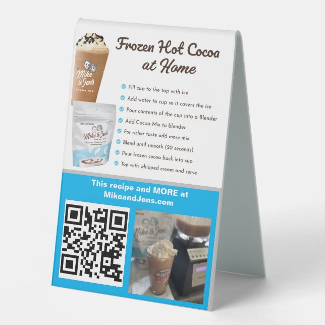 Mike and Jen's Frocoa Table Top Sign (Front)