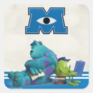 Mike and Sulley Reading Square Sticker