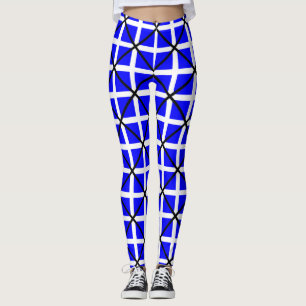 Mike blue white cross leggings