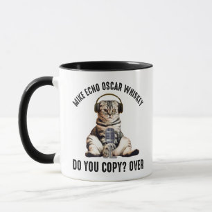 Mike Echo Oscar Whiskey Ham Radio Cat Mug