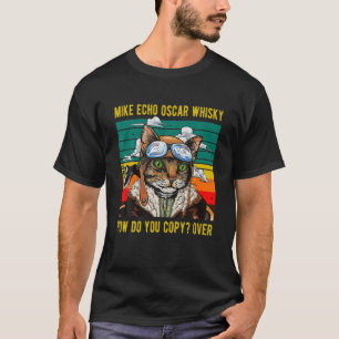 Mike Echo Oscar Whisky Cat - Funny Cat's Pun - Pil T-Shirt