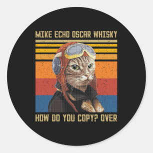 Mike Echo Oscar Whisky How Do You Copy - Vintage C Classic Round Sticker