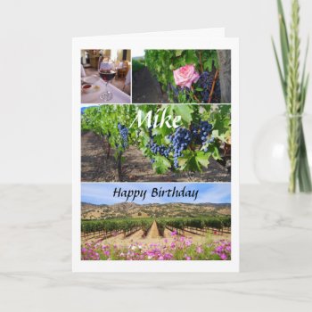 Mike Happy Birthday California Vineyards Card by catherinesherman at Zazzle