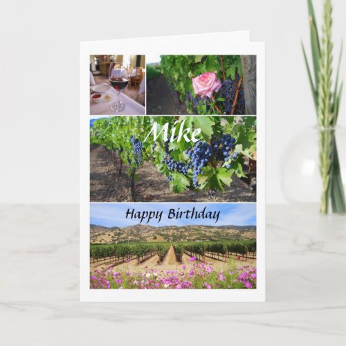 Mike Happy Birthday California Vineyards Card