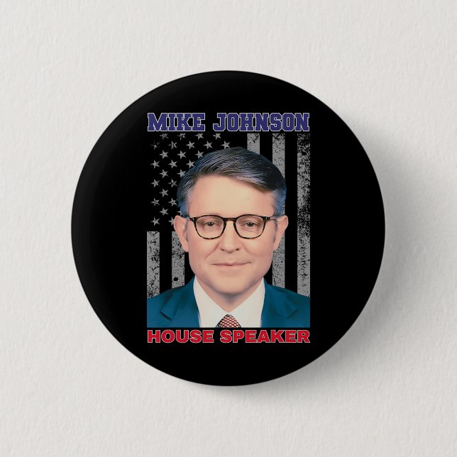 Mike Johnson New House Speaker American Usa Flag P Button (Front)