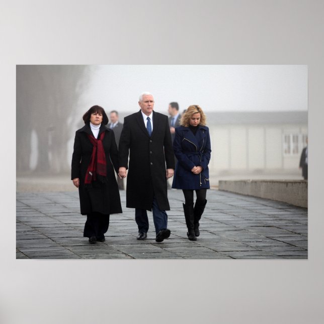 Mike, Karen, & Charlotte Pence at Dachau Poster (Front)