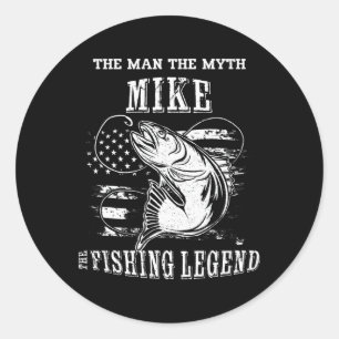 Mike Man Myth Fishing Legend Personalized Name  Classic Round Sticker