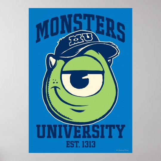 Mike Monsters University Est 1313 Light Poster