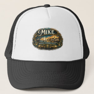Mike Mystic Connecticut Vintage Nautical Name Trucker Hat