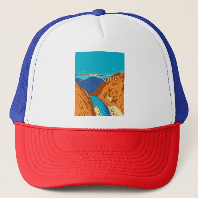 Mike O'Callaghan Pat Tillman Memorial Bridge WPA Trucker Hat (Front)