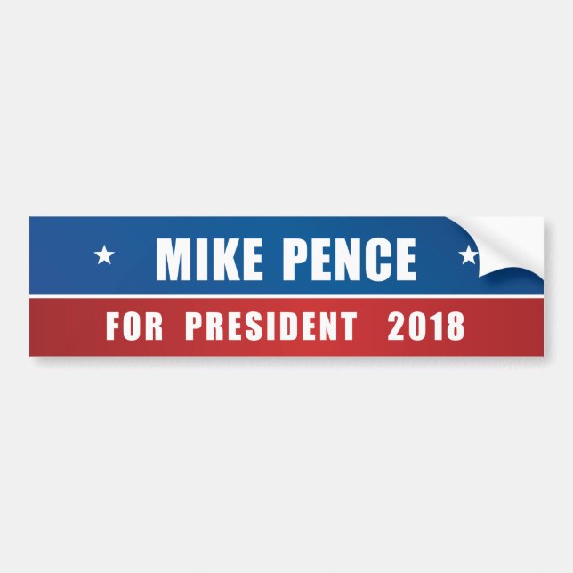 Mike Pence for President 2018 Bumper Sticker (Front)