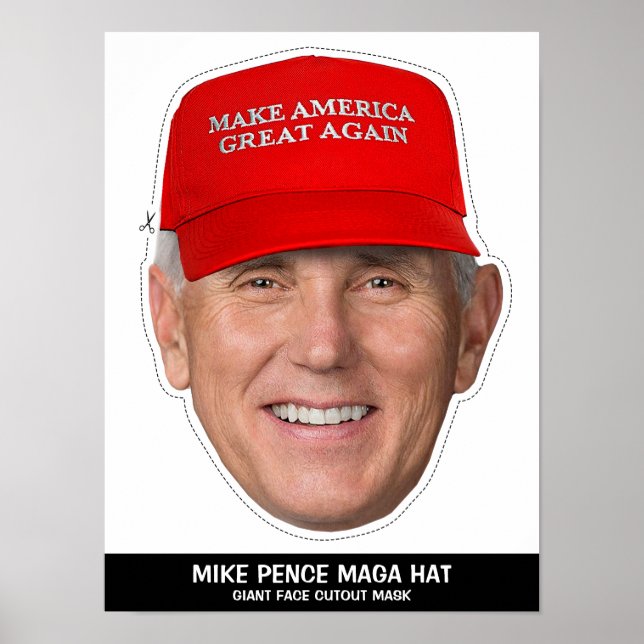 MIKE PENCE MAGA HAT CUTOUT MASK POSTER (Front)