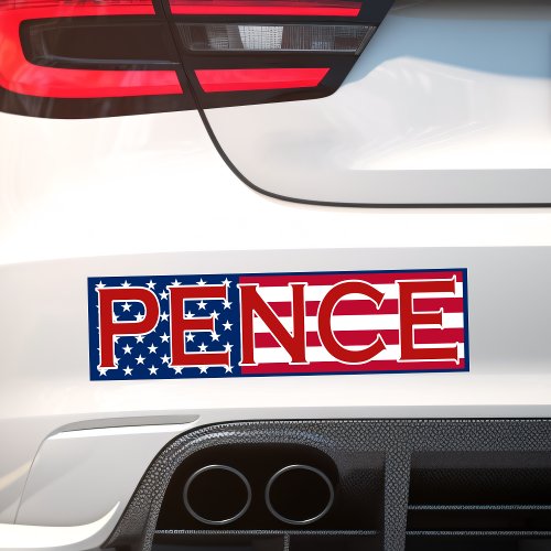 Mike Pence over Colorful American Flag Bumper Sticker