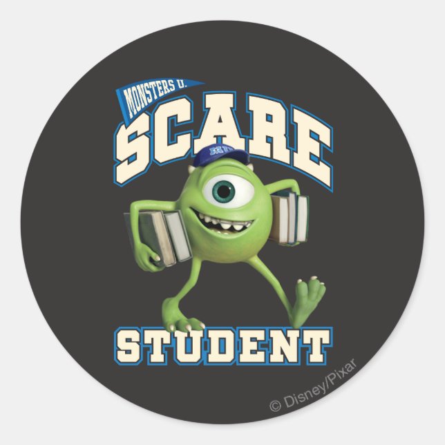 Mike Scare Student 2 Classic Round Sticker (Front)