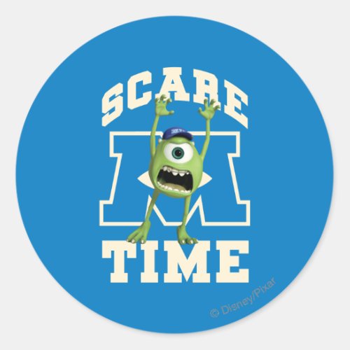 Mike Scare Time Classic Round Sticker