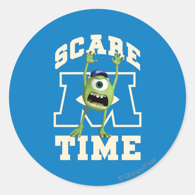 Mike Scare Time Classic Round Sticker (Front)