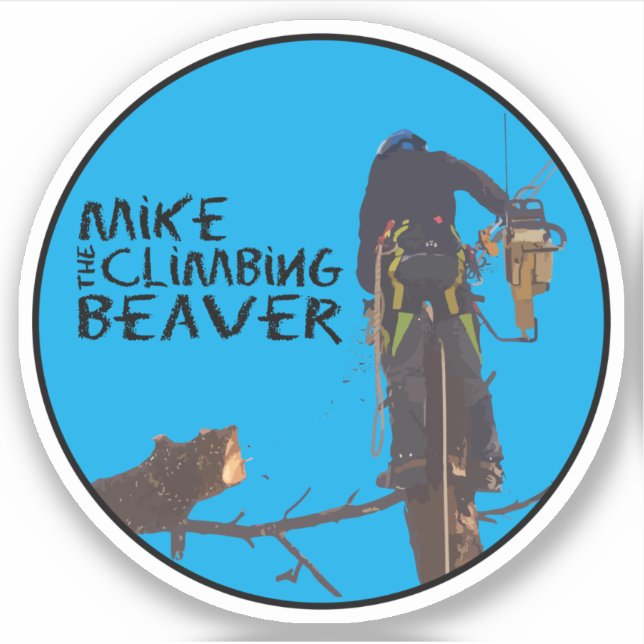 Mike the Climbing Beaver Sticker (Front)