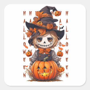Mike, the Halloween Scarecrow Square Sticker