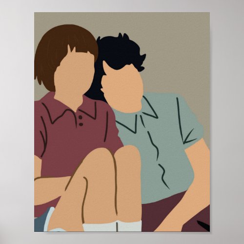 Mike Wheeler and Will Byers Print Digital Drawing