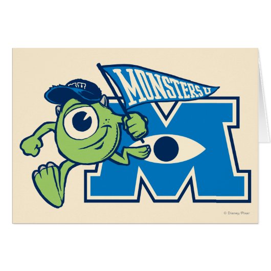 Mike with Monsters U Flag (Front Horizontal)