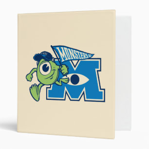 Mike with Monsters U Flag 3 Ring Binder