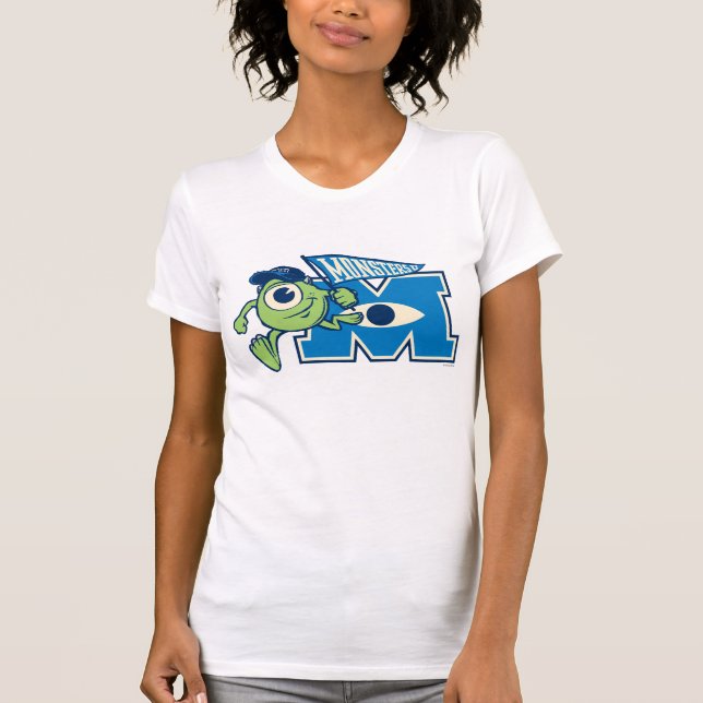 Mike with Monsters U Flag T-Shirt (Front)