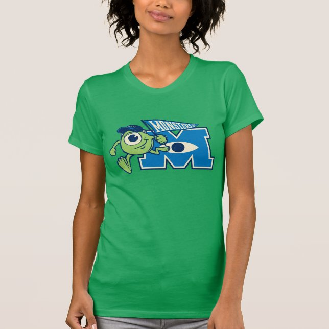 Mike with Monsters U Flag T-Shirt (Front)