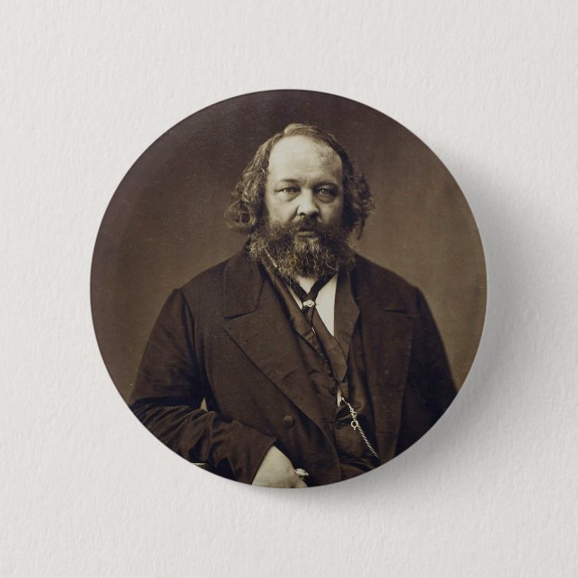 Mikhail Bakunin Russian Anarchist by Nadar Button (Front)