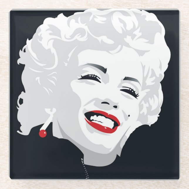 Miki Marilyn Glass Coaster (Front)