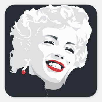 Miki Marilyn Square Sticker by boulevardofdreams at Zazzle