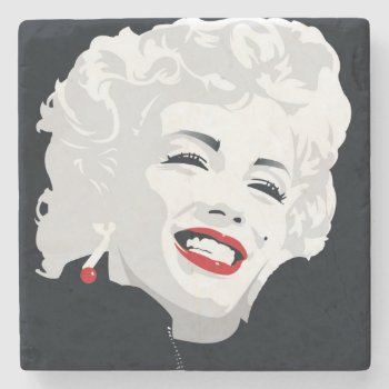 Miki Marilyn Stone Coaster by boulevardofdreams at Zazzle