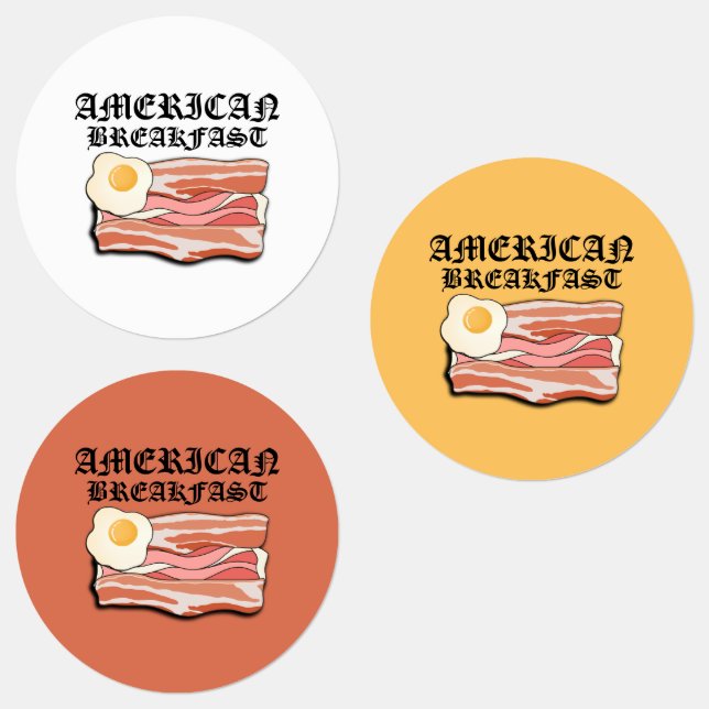 Mikitiez american breakfast bacon egg july picnic labels (Group)