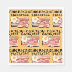 Mikitiez american breakfast bacon egg july picnic napkins
