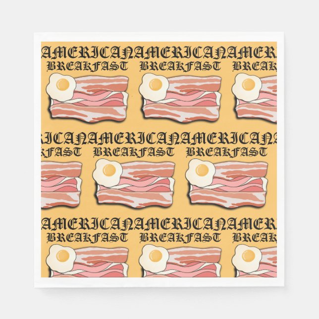 Mikitiez american breakfast bacon egg july picnic napkins (Front)