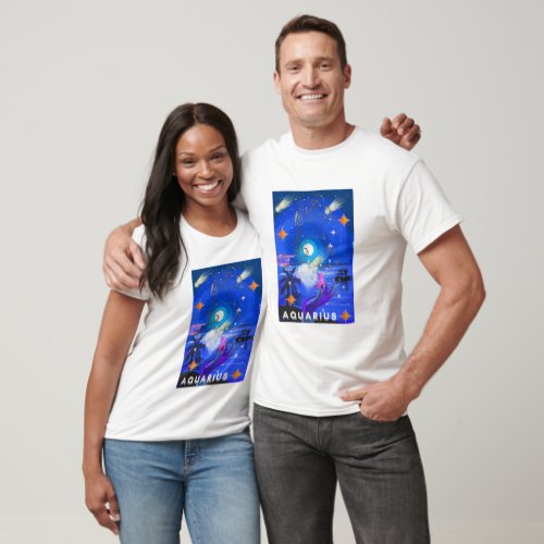 Mikitiez aquarius galaxy summer glow T_Shirt