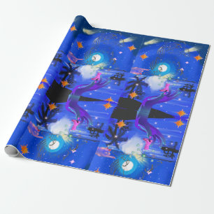 Mikitiez aquarius galaxy summer glow wrapping paper
