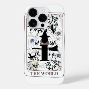 Mikitiez basic witch witchy wizard tarotcard black Case-Mate iPhone 14 pro case