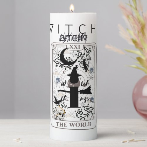 Mikitiez basic witch witchy wizard tarotcard black pillar candle