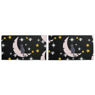 Mikitiez black cat bat halloween fall winter moon pillow case