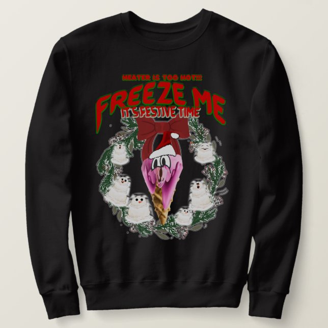 Mikitiez blackfriday heater christmas snowman  sweatshirt (Design Front)