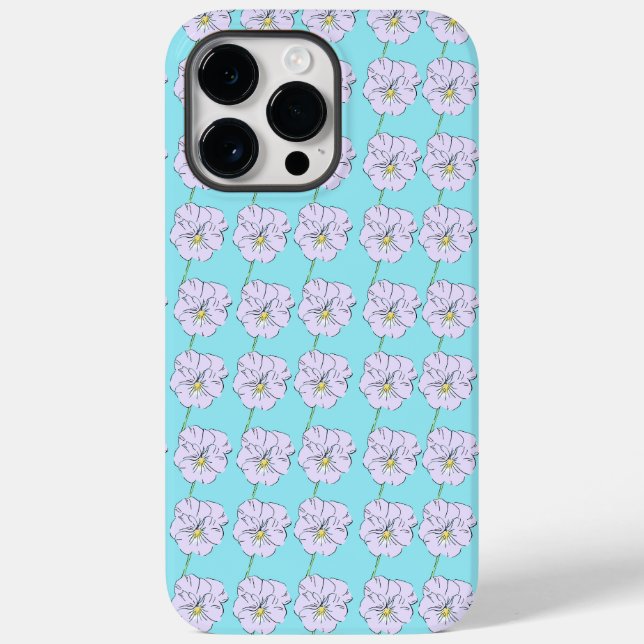 Mikitiez blue tiny little white flower pattern Case-Mate iPhone case (Back)