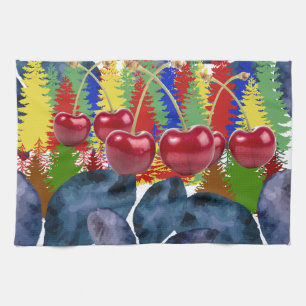 Mikitiez cheery vintage fall retro art kitchen towel