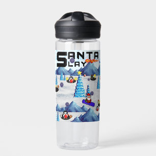 Mikitiez christmas santa snowboard crew penguin water bottle