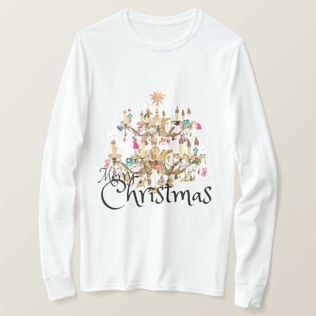 Mikitiez classicwhitechristmas light jollyholly T-Shirt (Design Front)