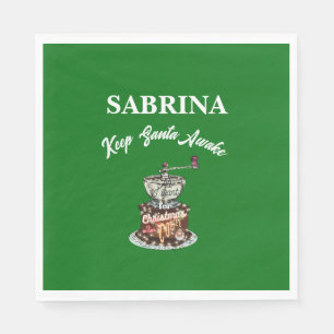 Mikitiez coffee christmas quote cute caffeine napkins